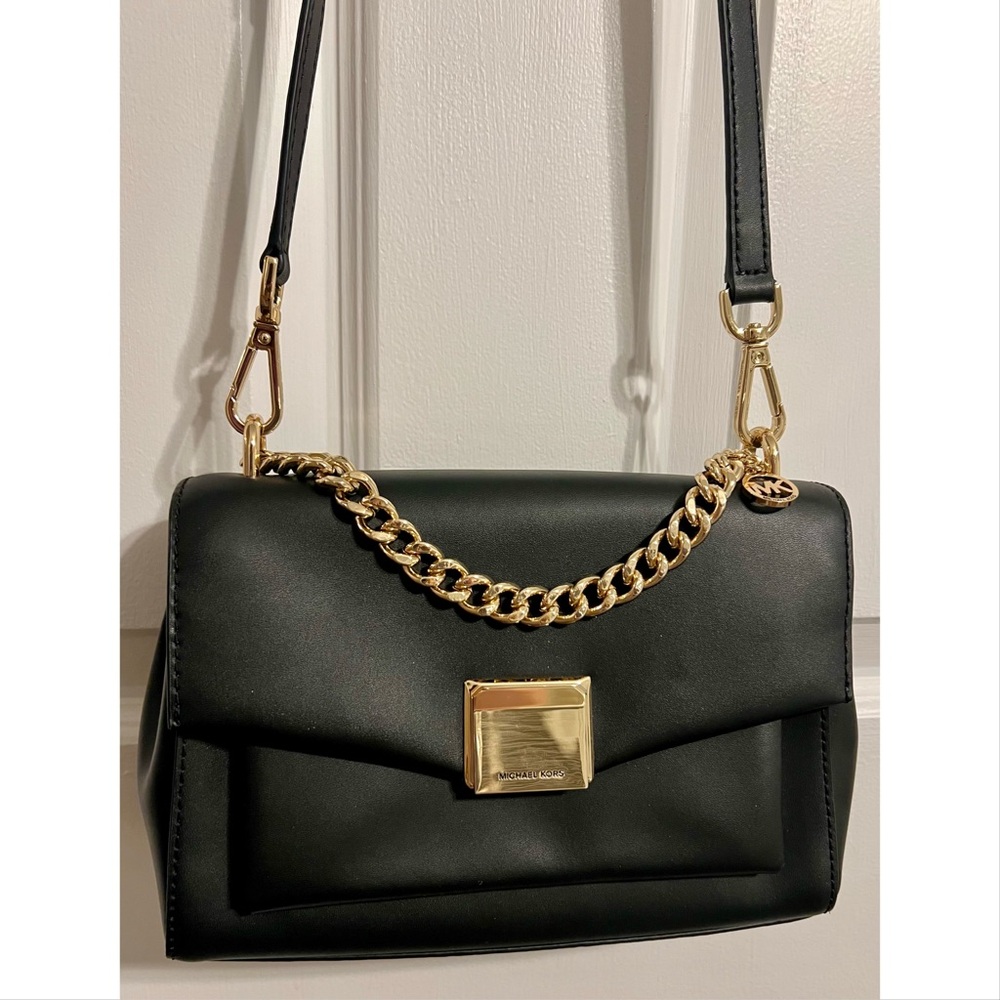 Michael Kors Lita | Medium Gold Logo Crossbody Bag